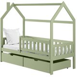  Drveni dječji krevet Natan s ladicom - olive - 190x90 cm - Madrac PE pjena 8 cm-spužvasti madrac | shoptok.hr