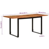 vidaXL Jedilna miza 160x80x75 cm masivni les akacija | Shoptok.si