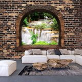  Samoljepljiva foto tapeta - Stony Window: Waterfalls 147x105 Cijene