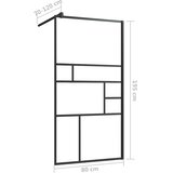 Pregrada za tuširanje s prozirnim staklom ESG 80 x 195 cm crna | shoptok.hr