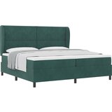 vidaXL Postelja z vzmetnico Temno zelena 200x200 cm Žamet, (22050368) | Shoptok.si