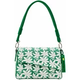 Desigual Ročna torbica zelena / bela