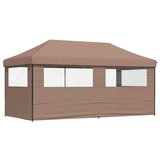 Šator za svadbe - šator za zabave Smeđa 292 x 580 x 315 cm Oxford tkanina - Smeđa s dvije bočne zidove Da | shoptok.hr
