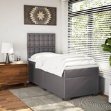 Krevet s oprugama i madracem sivi 90 x 190 cm od umjetne kože | shoptok.hr