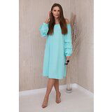 Kesi Spanish dress with decorative mint sleeves Cene