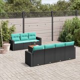  Vrtna garnitura - 8-dijelni set vrtnih sofa od poliratana s jastucima crni - Crna 1 | shoptok.hr