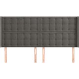  Vzglavje z ušesi temno sivo 183x16x118/128 cm žamet, (20792738) | Shoptok.si
