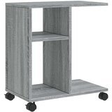 vidaXL Stranska mizica s kolesi siva sonoma 50x30x55 cm inžen. les | Shoptok.si