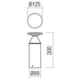  Redo 90589 - LED spoljašnja svetiljka BIRO LED/12W/230V 3000K 30cm CRI90 IP65 antracit | Eponuda.com