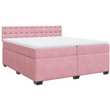  Krevet s oprugama i madracem ružičasti 200x200 cm baršunasti | shoptok.hr