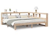  Knjižna postelja brez vzmetnice 200x200 cm trdna borovina | Shoptok.si