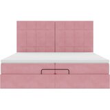  Okvir kreveta s madracima ružičasti 200x200cm baršunasti | shoptok.hr