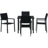 vidaXL Set za obedovanje u vrtu od 5 delova crni poli ratan | shoptok.hr