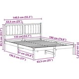  Krevetni okvir s tapiciranim uzglavljem Tamno siva 135 x 190 cm | shoptok.hr