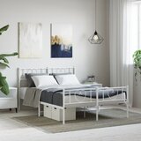 vidaXL Metalni okvir kreveta uzglavlje i podnožje bijeli 140 x 190 cm | shoptok.hr