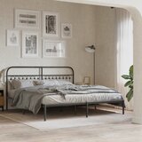 Metalni okvir za krevet s uzglavljem crni 183x213 cm | shoptok.hr