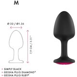 Dorcel Geisha Plug Ruby M - roza analni dildo (črn) | Shoptok.si