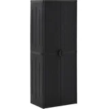 Vrtni ormarić za pohranu crni 65 x 45 x 172 cm PP ratan