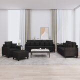 vidaXL 4-dijelni set sofa s jastucima crni od tkanine Cijene