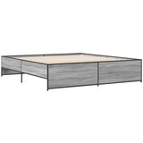 vidaXL Posteljni okvir siva sonoma 200x200 cm inž. les in kovina, (21128705) Cene