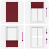  Plisirana zavjesa Bordo crvena 120x200 cm Širina tkanine 119,4 cm Poliester | Shoptok.si