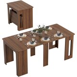 HOMCOM Jedilna miza iverna plošča, jeklo 180D x 85Š x 75V cm rjava, (5000242589) | Shoptok.si