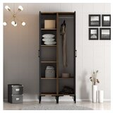 Hanah home kumsal ps - walnut, anthracite walnutanthracite wardrobe | ePonuda.com