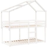 Krov za dječji krevet bijeli 203x95,5x142 cm masivna borovina | shoptok.hr