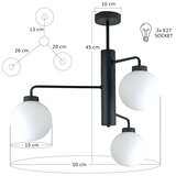  Luster na šipci FLEX 3xE27/60W/230V crna/bela | Eponuda.com