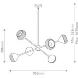  Alora Mood ALM-DAPHNE6-MB - Luster na šipci DAPHNE 6xE14/40W/230V | Eponuda.com