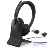 BH74 with Stand Teams USB-C/A Bluetooth naglavne slušalke za Teams z namiznim polnilcem