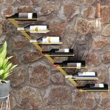 vidaXL zidni stalak za vino za 7 boca zlatni metalni Cijene