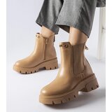 Gemre Beige insulated decorative ankle boots Federica | shoptok.hr