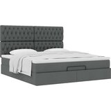 vidaXL Otomanski krevet s madracem tamnosivi 160x200cm od tkanine | shoptok.hr