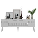 Hanah home tv polica moda white silver