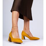 D/CEO marka niezdefiniowana Yellow pumps on an elegantly decorated block heel Karry | shoptok.hr
