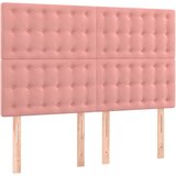Krevet box spring s madracem LED ružičasti 140x190cm baršunasti | shoptok.hr
