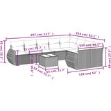  10-dijelni set vrtnih sofa s jastucima bež od poliratana | shoptok.hr