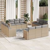 vidaXL 12-dijelni set vrtnih sofa od poliratana s jastucima bež | shoptok.hr
