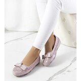 Gemre Pink leather ballet flats with a bow Catania | Shoptok.si