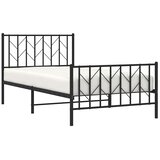  Metalni okvir kreveta uzglavlje i podnožje crni 100x200 cm | Eponuda.ba