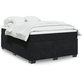 vidaXL Box spring postelja z vzmetnico črna 160x200 cm žamet | Shoptok.si