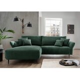 P & B KOTNA SEDEŽNA GARNITURA, rebrasti žamet temno zelena | Shoptok.si
