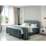 MID.YOU POSTELJA Z VZMETNICO 180 cm x 200 cm , les, tekstil, leseni material naravne barve, barve petroleja | Shoptok.si