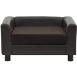 SOFA za pse smeđa 60 x 43 x 30 cm od pliša i umjetne kože | shoptok.hr