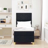  LED Box Spring Krevet s uzglavljem Crna 80 x 200 cm tkanina | shoptok.hr