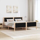  Krevetna konstrukcija Crna 160 x 200 cm Čvrsto borovo drvo | shoptok.hr