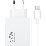 Xiaomi stenski polnilec z enim USB-A vhodom 67W in priloženim USB-A v USB-C kablom 6.2A bele barve dolžine 1m MDY-12-EH Cene