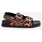 Boto Brown Women Sandals With Buckles In Leopard Print Seladith | shoptok.hr