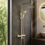 REA Bath Tuš set s termostatom Lungo Diamond Gold | Shoptok.si